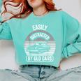 Easily Distracted By Old Cars Graphic Nostalgia Comfort Colors Sweatshirt Butter