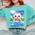 Frutiger Aero Aesthetic Tech Kawaii Ramen Cat Fishes Comfort Colors Sweatshirt Butter