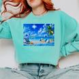 Frutiger Aero Beach Y2k Aesthetic Palm Tree Sand Ocean Premium Comfort Colors Sweatshirt Butter