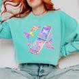 Frutiger Aero Y2K Chrome Phone Butterfly Comfort Colors Sweatshirt Butter Frutiger Aero Y2K Chrome Phone Butterfly Comfort Colors Sweatshirt Butter