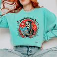 Grim Reaper Reads a Book Comfort Colors Sweatshirt Butter