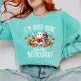 Halloween Book Lover Ghost Witch Books & Pumpkins Comfort Colors Sweatshirt Butter