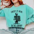 Halloween Skeleton Pun Book Lover Library Joke Comfort Colors Sweatshirt Butter