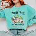 Holiday Scene Nostalgia North Pole Tree Farm Merry Christmas Comfort Colors Sweatshirt Butter