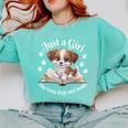 Just a Girl Who Loves Dogs And Books Cute Dog Comfort Colors Sweatshirt Butter