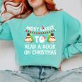 Most Likely To Read A Book On Christmas Snowman Family Comfort Colors Sweatshirt Butter Most Likely To Read A Book On Christmas Snowman Family Comfort Colors Sweatshirt Butter