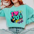 I Love The 70s Retro Cassette Roller Vinyl Disco Nostalgia Premium Tri-Blend Comfort Colors Sweatshirt Butter