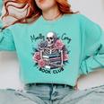 Morally Grey Skeleton Reading Smut Smutty Spicy Books Lover Comfort Colors Sweatshirt Butter