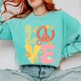 Peace Sign Love Groovy Vibes Costume Nostalgia 1980s Fashion Comfort Colors Sweatshirt Butter