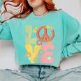 Peace Sign Love Groovy Vibes Costume Nostalgia 1980s Fashion Comfort Colors Sweatshirt Butter