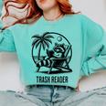 Raccoon Reading Books Summer Humor Trash Reader Comfort Colors Sweatshirt Butter