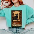 The Reader Cat Book Reading Halloween Tarot Card Comfort Colors Sweatshirt Butter The Reader Cat Book Reading Halloween Tarot Card Comfort Colors Sweatshirt Butter