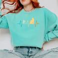 Reading Cat Heartbeat Book & Cat Lover Comfort Colors Sweatshirt Butter