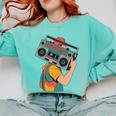 Retro 90s Boombox Nostalgia Party For Music Lovers Men Women Comfort Colors Sweatshirt Butter