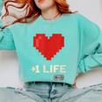 Retro Gamer 1 Life Pixel Heart – 8-Bit Gaming Nostalgia Comfort Colors Sweatshirt Butter