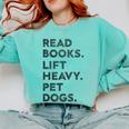 Retro Gym Book Lover Read Books Lift Heavy Pet Dogs Comfort Colors Sweatshirt Butter