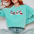 Snowman Reading Books Teacher Librarian Bookworm Christmas Comfort Colors Sweatshirt Butter