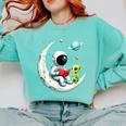 UFO Alien Astronaut Reading Book In Space Comfort Colors Sweatshirt Butter UFO Alien Astronaut Reading Book In Space Comfort Colors Sweatshirt Butter