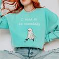 I Used To Be Somebody Nostalgia Halloween Spooky Season Premium Tri-Blend Comfort Colors Sweatshirt Butter