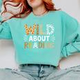 Wild About Reading Animal Bookworm Library Book Lover Reader Comfort Colors Sweatshirt Butter