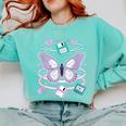 Y2K Butterfly Floppy Disk Art Digital Nostalgia Comfort Colors Sweatshirt Butter Y2K Butterfly Floppy Disk Art Digital Nostalgia Comfort Colors Sweatshirt Butter