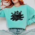 Yk2 Grunge Scary Cat With Tail Tomboy 90s Nostalgia Indie Comfort Colors Sweatshirt Butter