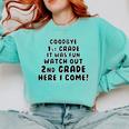 1st First Grade Graduation Tshirt Moving On To 2nd Grade Comfort Colors Sweatshirt Chalky Mint