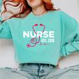 2018 Nursing School Graduation New Nurse Shirt Comfort Colors Sweatshirt Chalky Mint