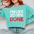 2018 Percent Done Senior Graduation Shirt Comfort Colors Sweatshirt Chalky Mint