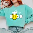 2018 Softball Senior Graduation Shirt For Girls Grad Comfort Colors Sweatshirt Chalky Mint