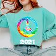 2021 Graduation Class Year Tie Dye Peace Sign Graduate Shirt Comfort Colors Sweatshirt Chalky Mint