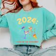 2024 Year Of The Introvert New Year Adventures Comfort Colors Sweatshirt Chalky Mint