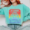 2nd Grade Level Complete Graduation Student Video Gamer Comfort Colors Sweatshirt Chalky Mint