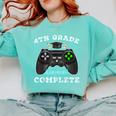 4th Grade Level Complete Gamer 4 Grade Graduation Comfort Colors Sweatshirt Chalky Mint