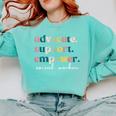 Advocate Support Empower Cute Social Worker Graduation MSW Comfort Colors Sweatshirt Chalky Mint