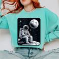 Aesthetic Spaceman Astronaut On The Moon Space Introvert Comfort Colors Sweatshirt Chalky Mint