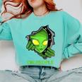 Alien Face Ew People UFO Introvert Meme Men Women Kids Comfort Colors Sweatshirt Chalky Mint
