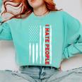 American Flag Loner Geeks Antisocial For Introvert Pride Comfort Colors Sweatshirt Chalky Mint