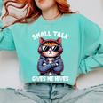 Anti Social Anxiety Mindfulness No Small Talk Introvert Cat Men Women Comfort Colors Sweatshirt Chalky Mint