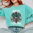 Antisocial Introvert I Like Being Alone Comfort Colors Sweatshirt Chalky Mint