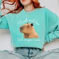 Antisocial Introvert Capybara Sarcastic Humor Comfort Colors Sweatshirt Chalky Mint