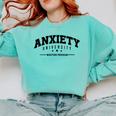 Anxiety University Anxious Antisocial Introvert Comfort Colors Sweatshirt Chalky Mint