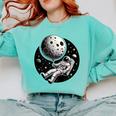 Astronaut Aesthetic Holding Moon Balloon Planets Introvert Comfort Colors Sweatshirt Chalky Mint