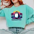 Awkward But Loyal Penguin Synthwave Vapowave Introvert Comfort Colors Sweatshirt Chalky Mint