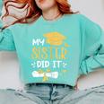 Back To School My Sister Did It Graduation Proud Sister Graduated Female X-Small Comfort Colors Sweatshirt Chalky Mint