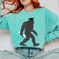 Bigfoot Graduate Shirt Cute Sasquatch Graduation Comfort Colors Sweatshirt Chalky Mint