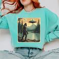 Bigfoot Sasquatch Alien Spaceship UFO Introvert Bruh Comfort Colors Sweatshirt Chalky Mint Bigfoot Sasquatch Alien Spaceship UFO Introvert Bruh Comfort Colors Sweatshirt Chalky Mint