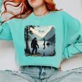 Bigfoot Sasquatch & Loch Ness Monster Introvert Bruh Comfort Colors Sweatshirt Chalky Mint Bigfoot Sasquatch & Loch Ness Monster Introvert Bruh Comfort Colors Sweatshirt Chalky Mint