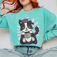 Border Collie Dog Lover Cute Anime School Graduation Men Women Kids Comfort Colors Sweatshirt Chalky Mint