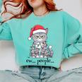 Cat Ew People Adult Humor Introvert Anti-Social Comfort Colors Sweatshirt Chalky Mint